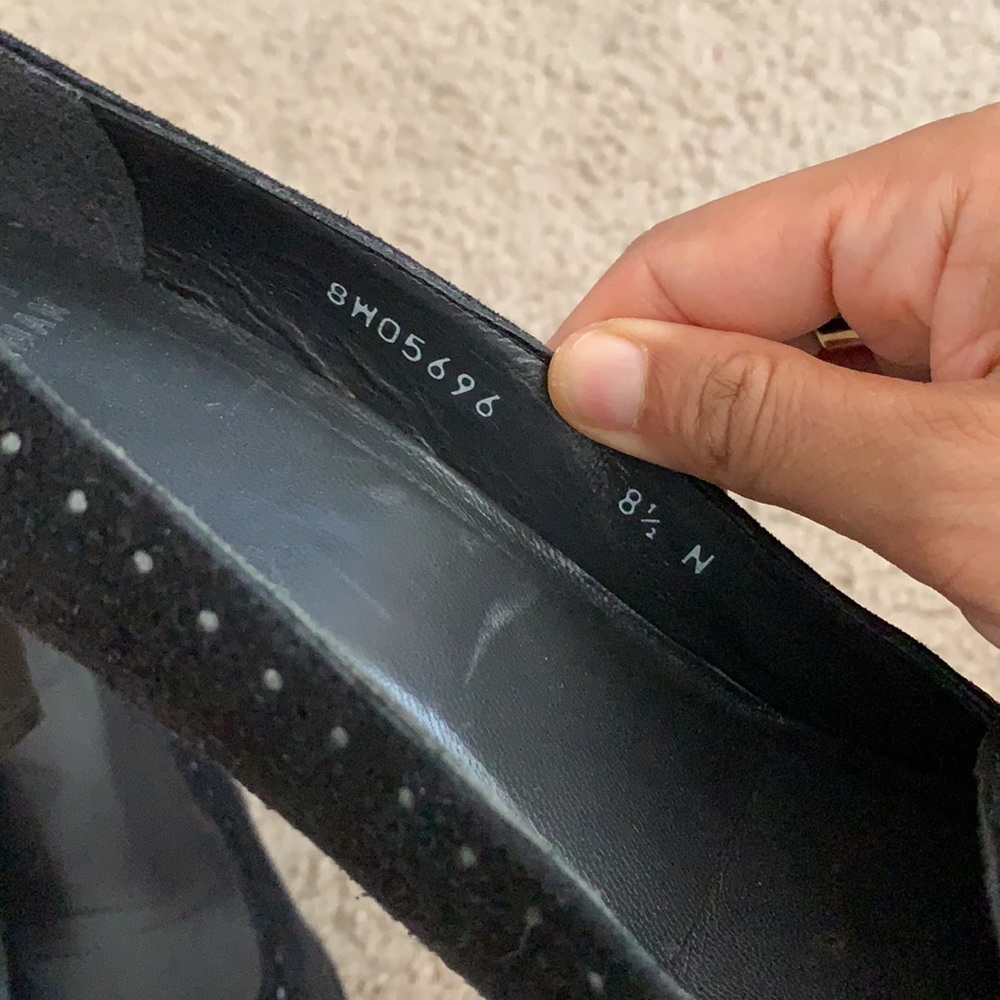 Stuart Weitzman black suede loafer with block heel - Picture 4 of 6